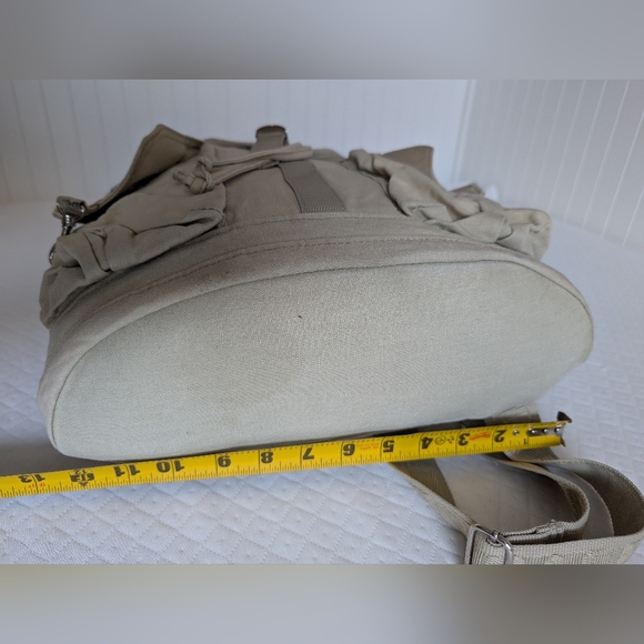 Vintage Disney Winnie The Pooh Beige Canvas Backpack, pockets drawstring Y2K - Picture 12 of 15